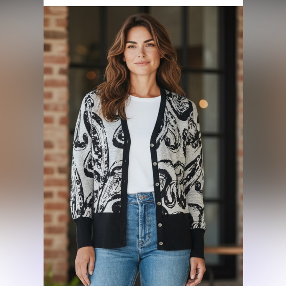 Abstract Black and Gray Sweater
